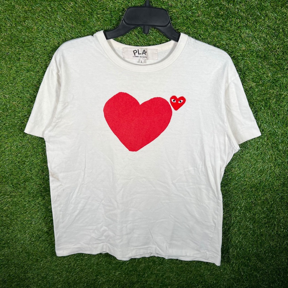 Comme des Garcons Play Heart Graphic T-Shirt White Mens Large